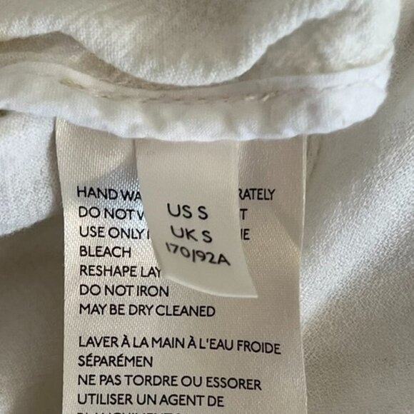 Free People White Arian Fringe Embroidered Military Style Jacket Sz Sm - Picture 9 of 10